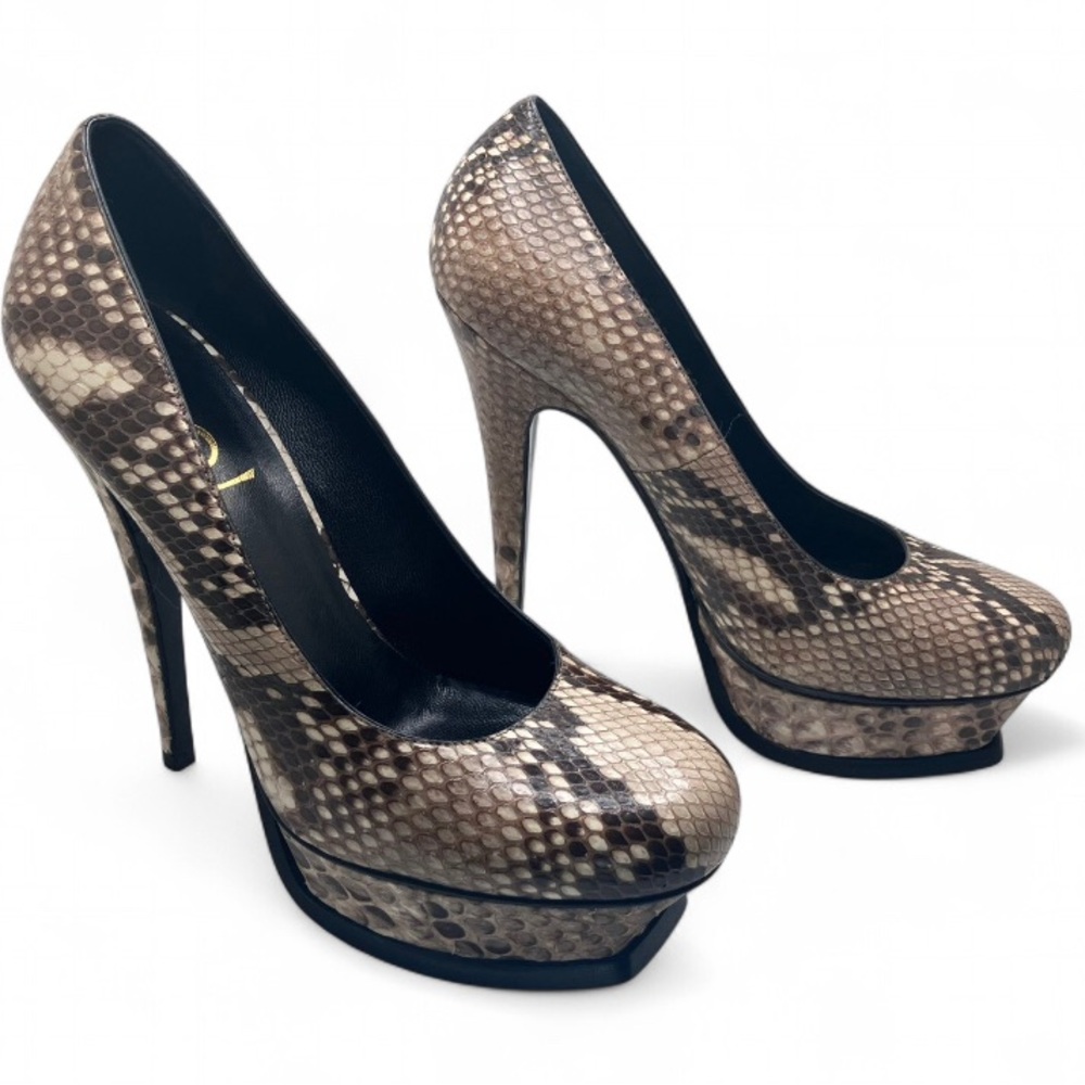 YSL Python Skin Platform Stiletto Heels EU 38 US 8